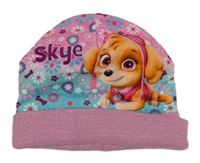 Růžovo-modrá fleecová čepice s PAw PAtrol Nickelodeon