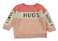 Růžovo-béžová mikina s nápisem F&F