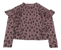 Fialová crop mikina s flíčky a volánkem M&Co.