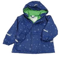 Tmavomodrá nepromokavá jarní bunda s hvězdami a kapucí Pocopiano