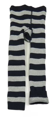 Černo-šedé pruhované punčochové legíny 