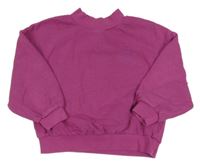 Fuchsiová oversize mikina s nápisem Next