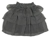 Černo-bílá kostkovaná šifonová sukně H&M
