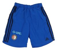 Modré šusťákové kraťasy s potiskem a logem Adidas