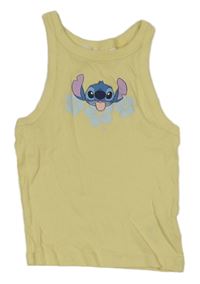 Žlutý žebrovaný crop top se Stichem H&M