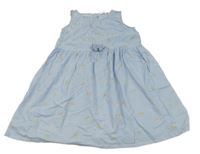 Světle modré pruhované šaty s květinami H&M