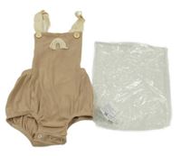 Nové - Béžové žebrované laclové kraťasy