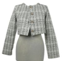 Dámské bílo-černé kostkované sakové bolerko Shein