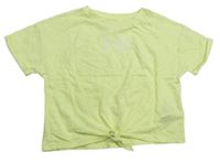 Citronové crop tričko s kytičkami zn. M&S