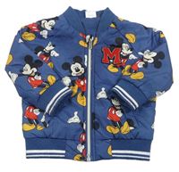 Tmavomodrý šusťákový jarní bomber s Mickeym Disney