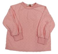 Růžová mikina s 3D puntíky H&M 