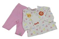 Nové - Bílé květované triko + legíny Liegelind