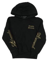 Černá mikina s nápisem a kapucí Supply&Demand