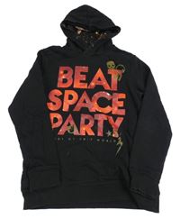 Černá mikina s nápisem a kapucí C&A