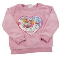 Růžová chlupatá mikina - Tlapková patrola Nickelodeon