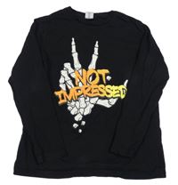 Černé triko s kostmi a nápisem Chapter young