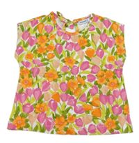 Bílé tričko s kytičkami Mayoral