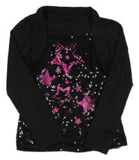 Černé triko s flitry Y.F.K.