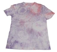 Růžovo-fialové batikované tričko C&A