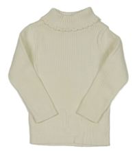 Bílý žebrovaný svetrový rolák Matalan