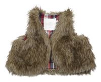 Béžovo-hnědá kožešinová podšitá vesta H&M