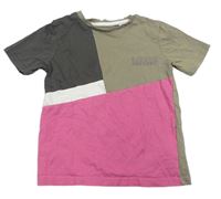 Béžovo-růžovo-šedé tričko s nápisem George