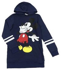 Tmavomodrá dlouhá mikina s Mickeym a kapucí H&M