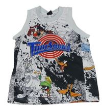 Bílo-barevný basketbalový dres s Bugs Bunnym a kamarády 