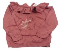 Růžový svetr s Peter Rabbit s volánky 
