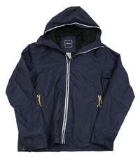 Tmavomodrá šusťáková jarní outdoorová bunda s kapucí Tribord 