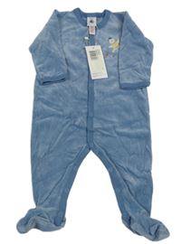 Nové - Modrý sametový overal s tučňákem Petit Bateau