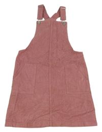 Růžové manšestrové laclové šaty H&M