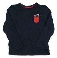 Tmavomodré triko s vánočním motivem Lupilu