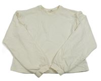 Smetanová crop mikina s volánky H&M