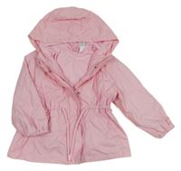 Světlerůžová šusťáková jarní parka s Minnií a kapucí Disney