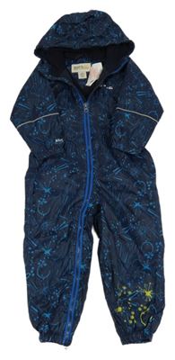 Tmavomodro-modrá vzorovaná funkční šusťáková jarní kombinéza Regatta