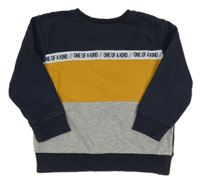 Tmavomodro-šedo-okrová mikina Primark