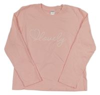 Světlerůžové triko s nápisem 