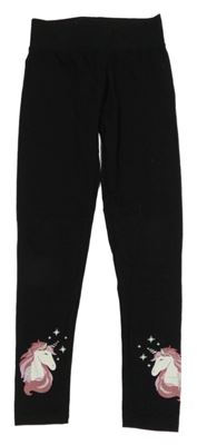 Černé legíny s jednorožci Y.F.K. 