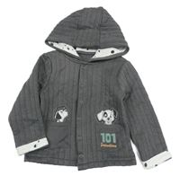 Šedá žebrovaná propínací mikina 101 Dalmatinů s kapucí Primark