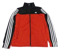Červeno-černá propínací sportovní mikina s logem Adidas