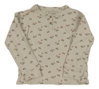 Béžové vzorované triko s kytičkami Next