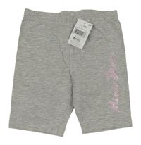 Nové - Šedé melírované legínové kraťasy s nápisem Matalan