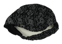 Černý plátěný šátek se vzorem 