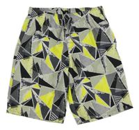 Šedo-limetkovo-bílé vzorované plážové kraťasy Firefly