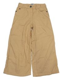 Béžové plátěné culottes kalhoty L&D