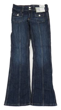 Nové - Tmavomodré bootcut rifle H&M