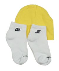 2set - Žlutá čepice + bílé ponožky s logem Nike