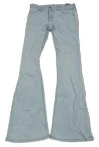 Světlemodré bootcut elastické rifle H&M