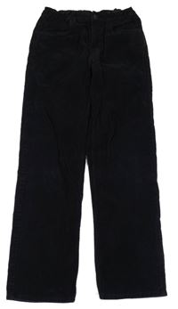 Černé manšestrové straight kalhoty H&M